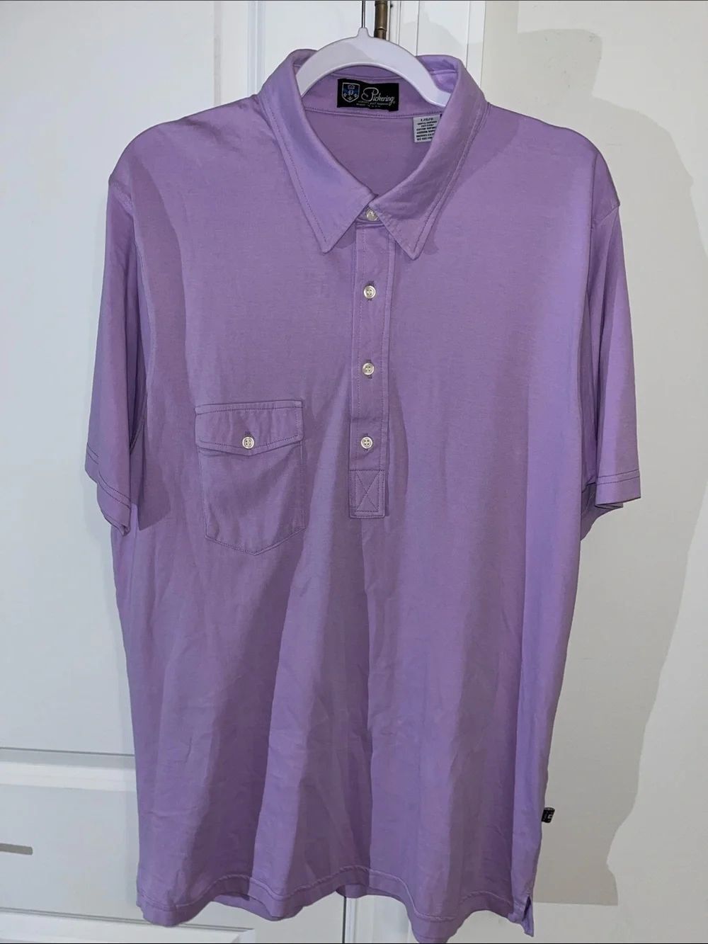 Vintage Lilac Purple Retro golf pocket polo L Wow! made in USA 80’s (Medium)